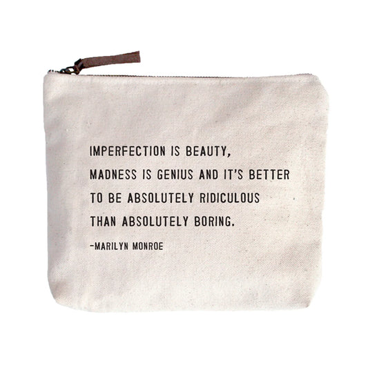 Imperfection is beauty canvas bag