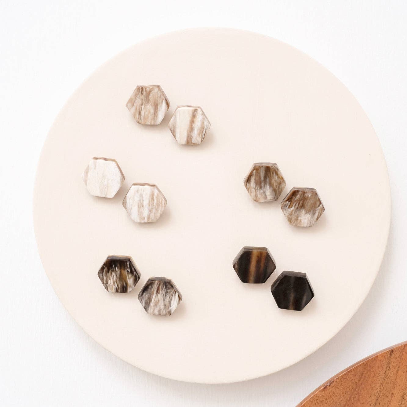 Horn Honeycomb Post Earrings