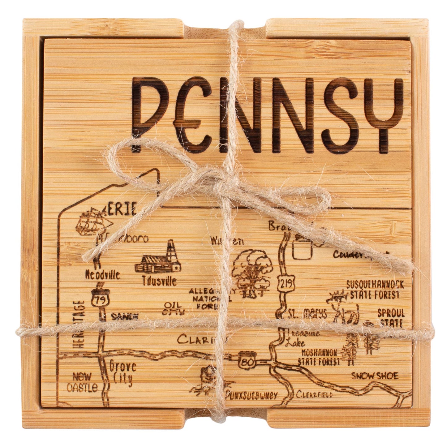 Pennsylvania 4-Pc. Coaster Set with Case