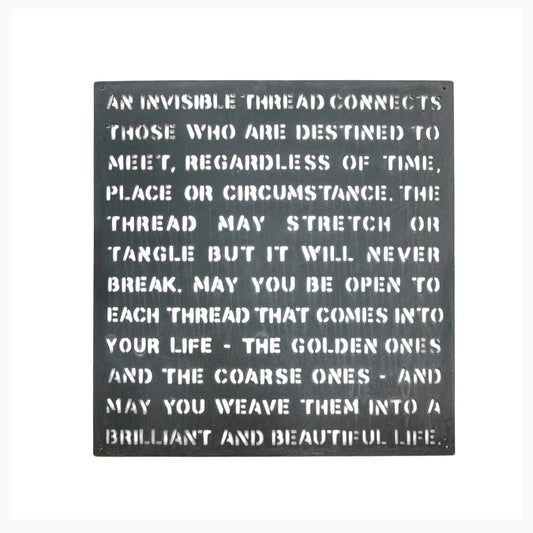 Metal Sign - An invisible Thread  21" x 22.5"