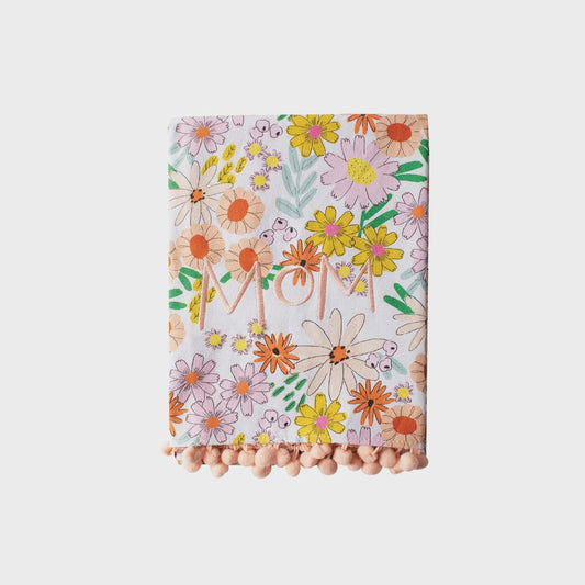 Mom Embroidered Tea Towel