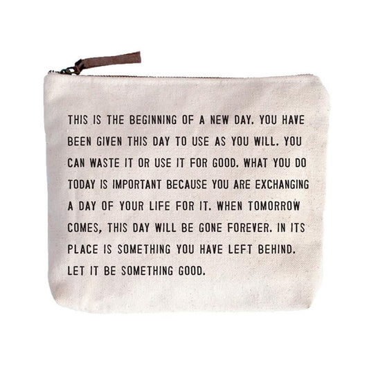 **This Is The Beginning Canvas Zip Bag