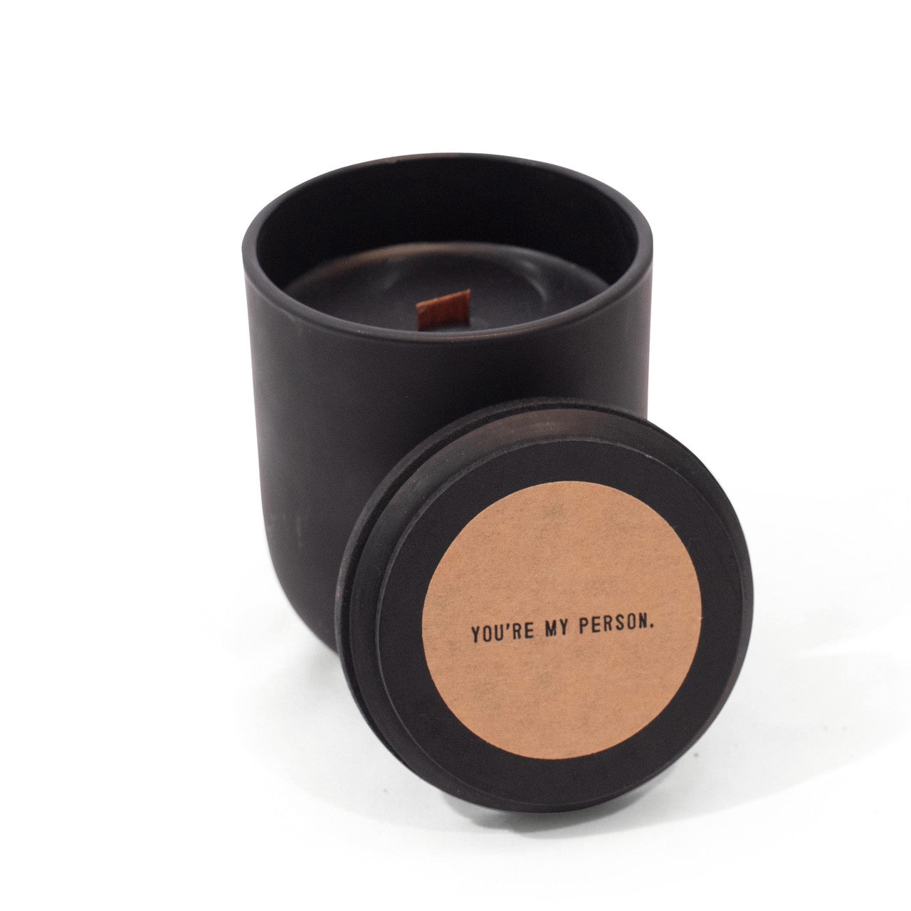 Wood Wick Matte Black Candle 6 oz.