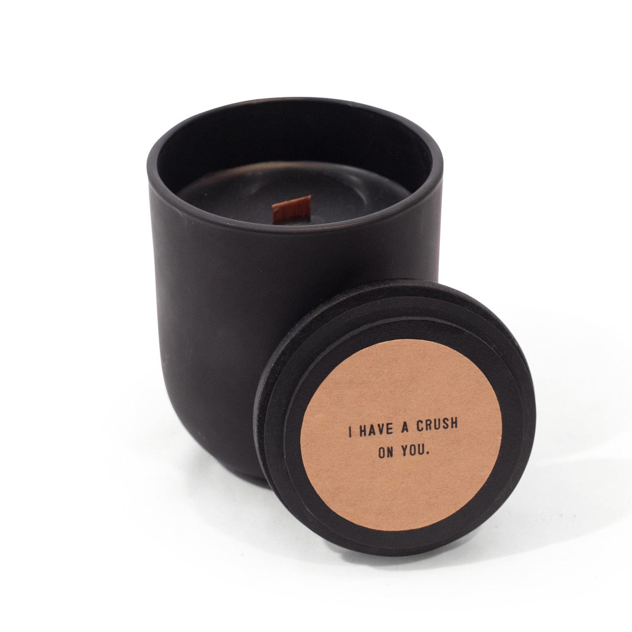Wood Wick Matte Black Candle 6 oz.