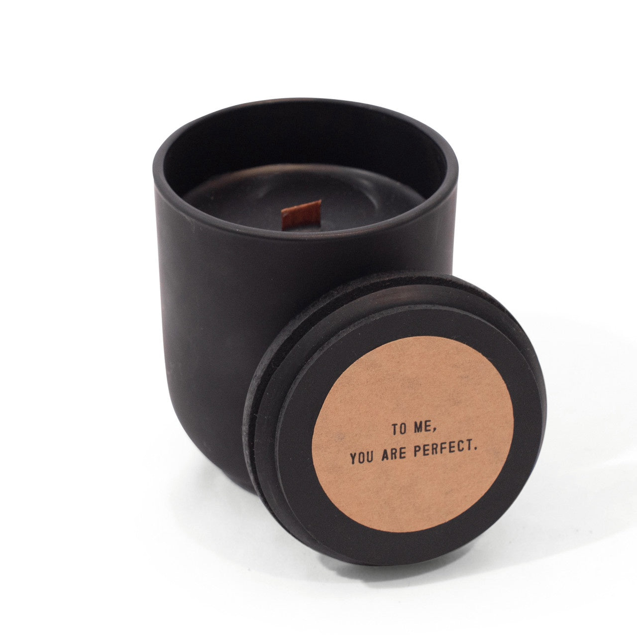 Wood Wick Matte Black Candle 6 oz.