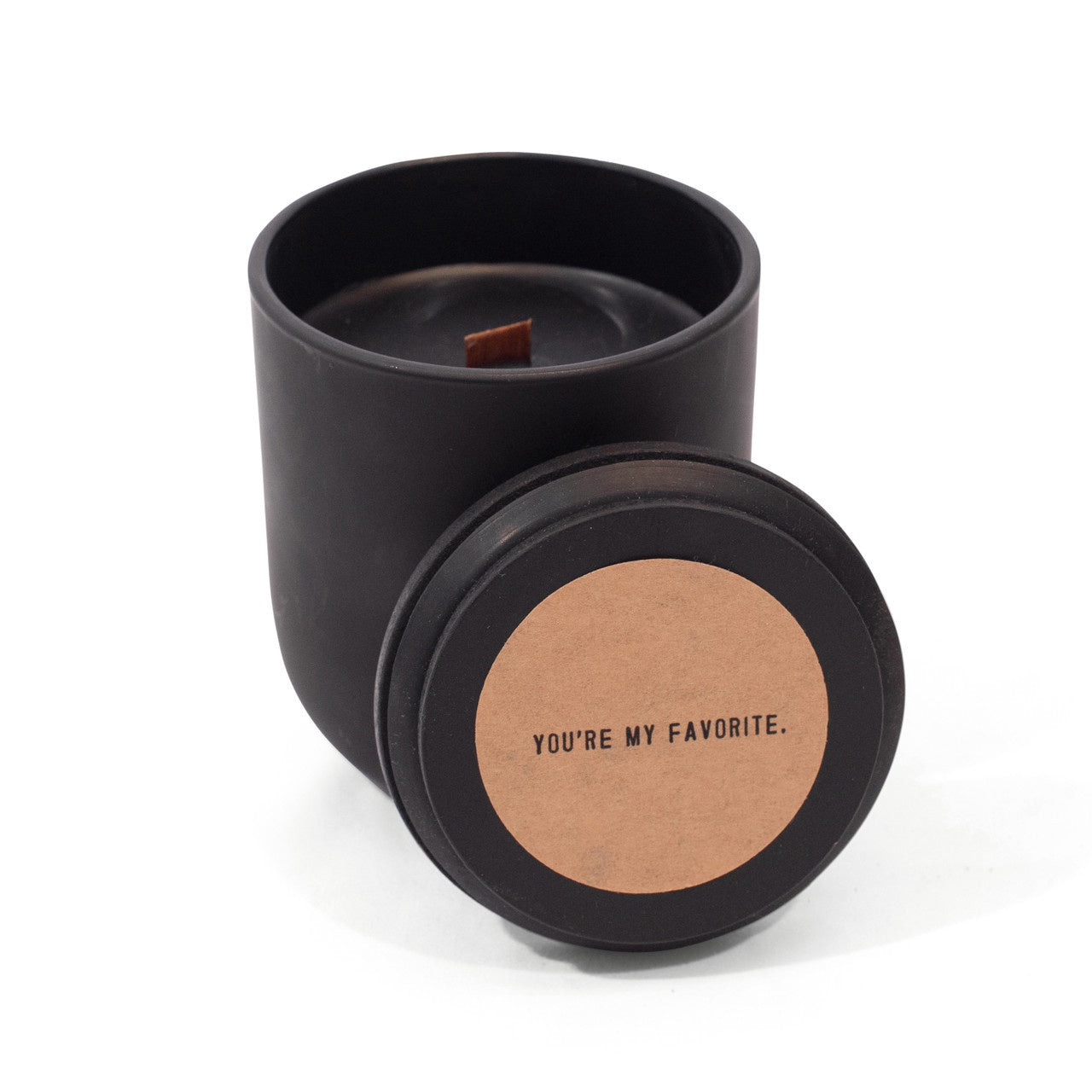 Wood Wick Matte Black Candle 6 oz.
