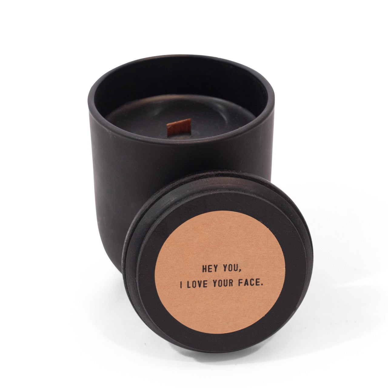 Wood Wick Matte Black Candle 6 oz.