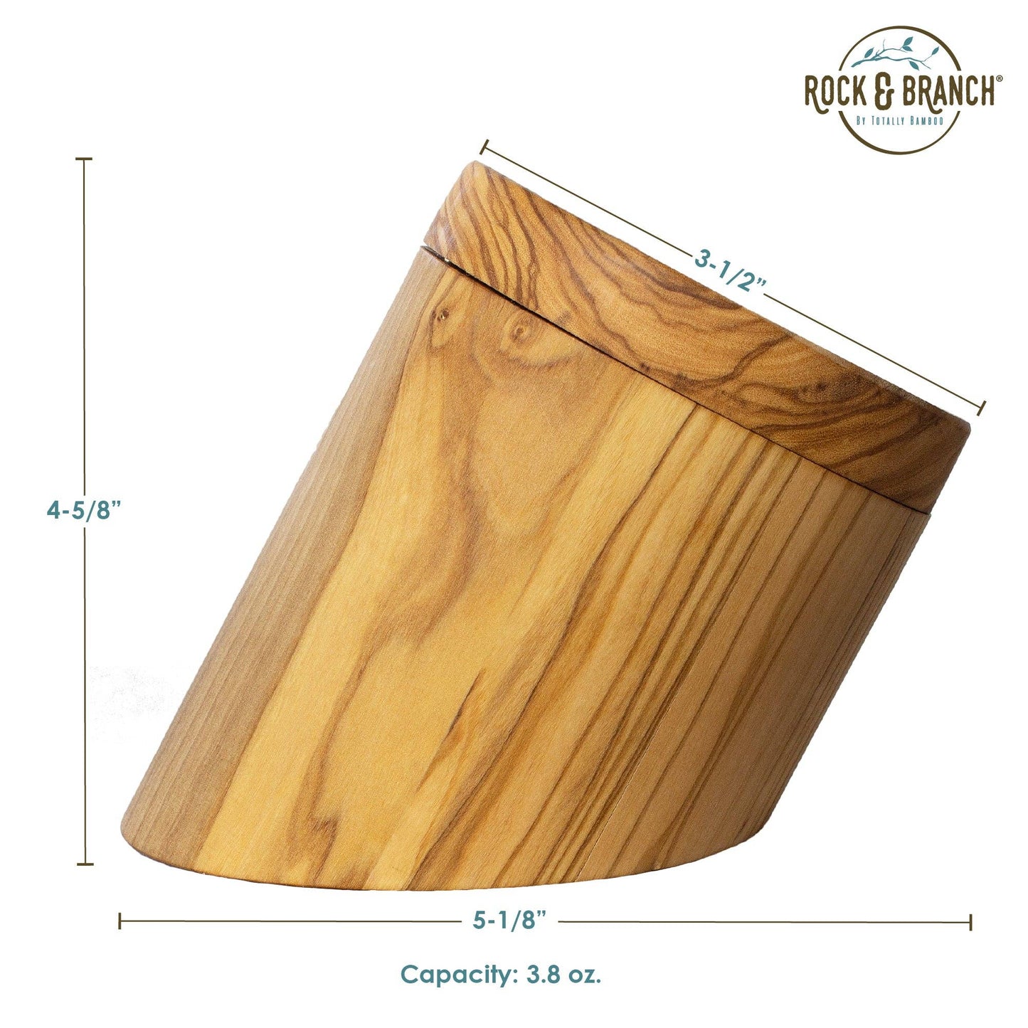 Rock & Branch® Olive Wood Salt Cellar with Swivel Lid