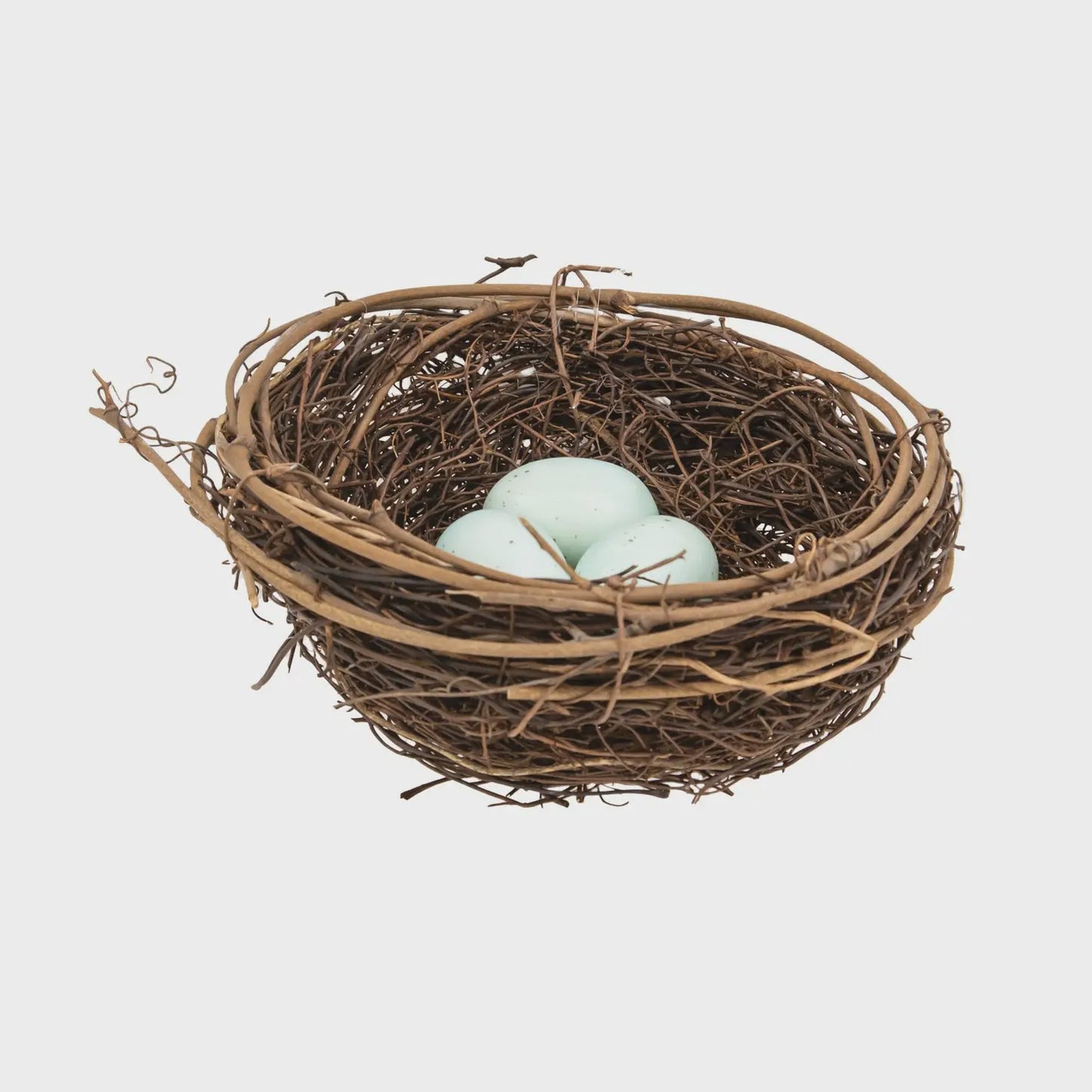 Twig & Vine Bird Nest W/Blue Eggs, 5.5"H