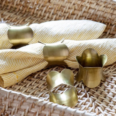 Scalloped Brass Napkin Rings
