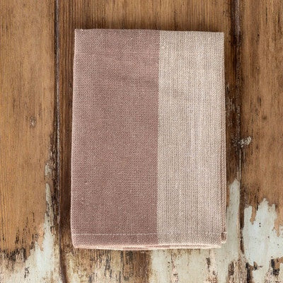 Dusty Rose Striped Woven Linen Cloth Napkin