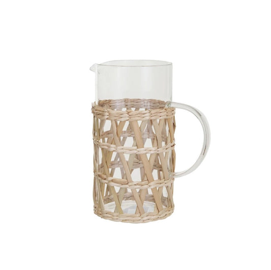 6-1/2"L x 4"W x 8"H 42 oz. Glass Pitcher, Natural
