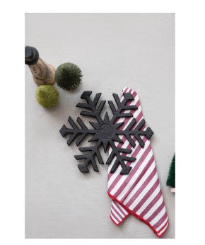 8-1/2"L x 7-1/2"W Cast Iron Snowflake Trivet