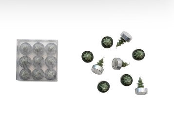 1-1/2" Round Unscented Tree Tealights, Evergreen Color