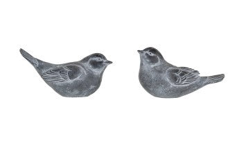 Resin Bird, Cement Finish, Grey