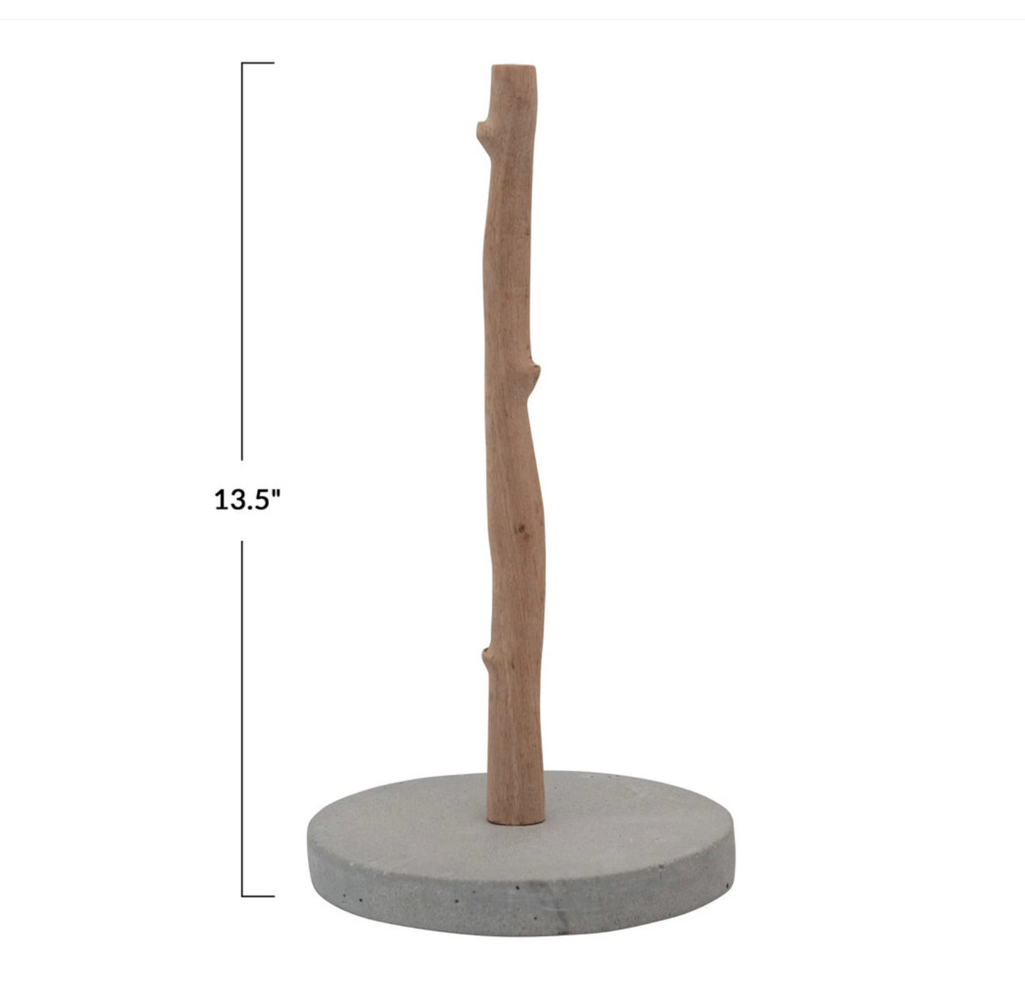 Mango Wood and Concrete Paper Towel Holder