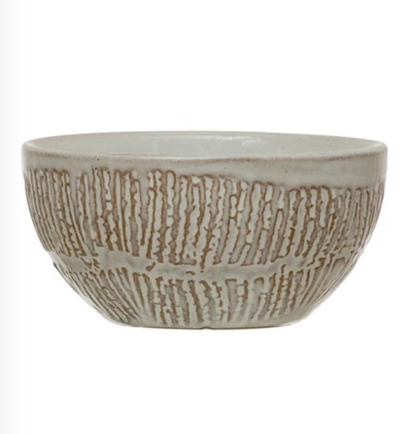 Debossed Stoneware Bowl