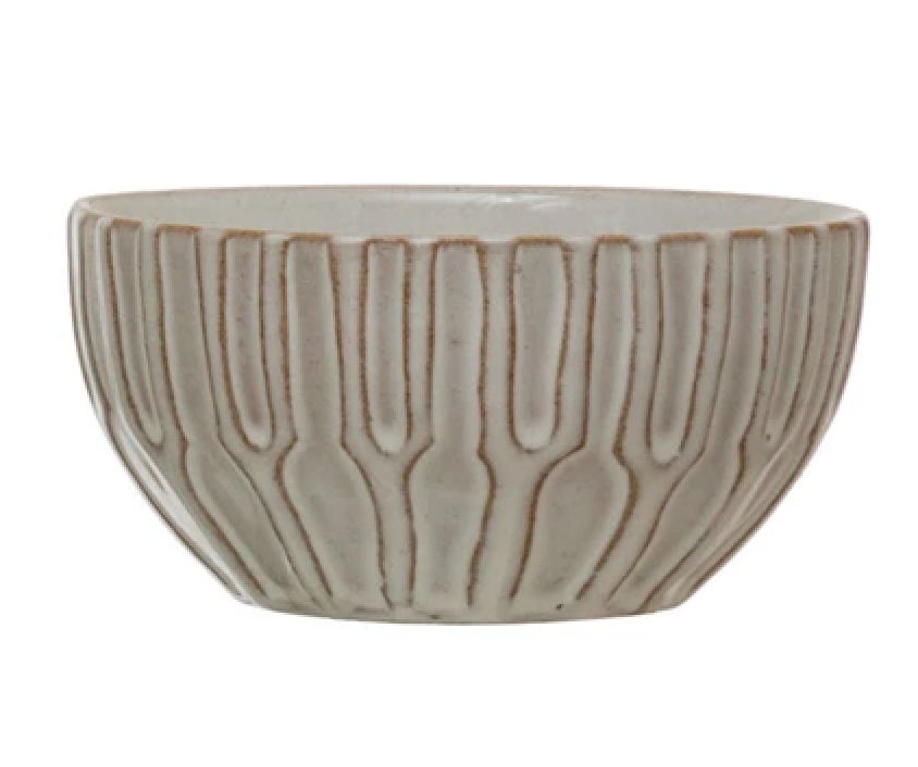 Debossed Stoneware Bowl