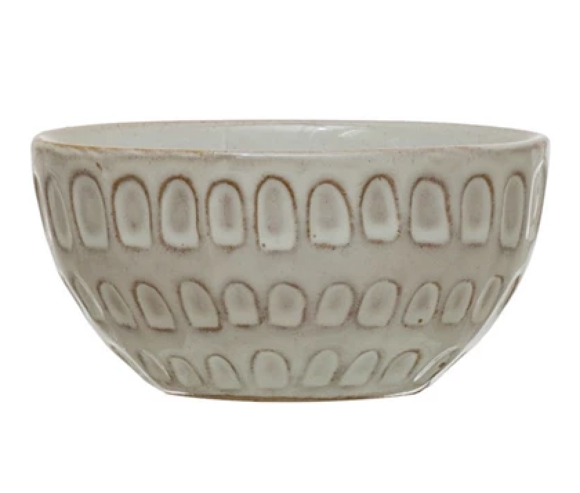 Debossed Stoneware Bowl