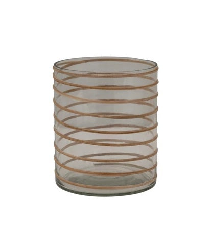 Rattan Wrapped Glass Vase