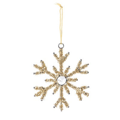 Woodland Snowflake Beaded Ornament, Small
