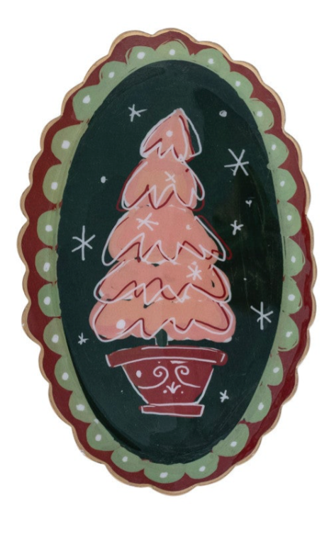 Scalloped Tray with Tree