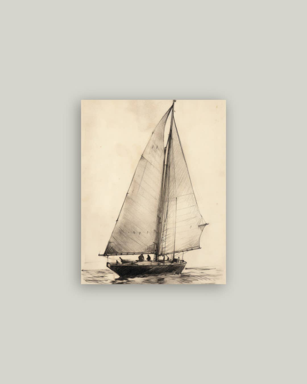 Vintage Sailboat Antique Artist Board