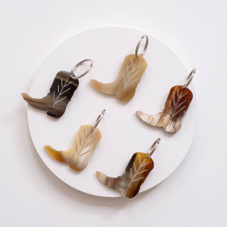 Horn Cowgirl Boot Key Ring