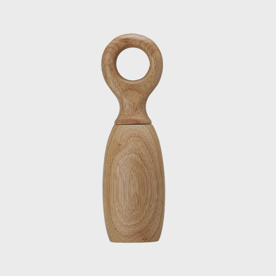 2-1/2" Round x 8-1/4"H Rubberwood Salt/Pepper Mill, Natural