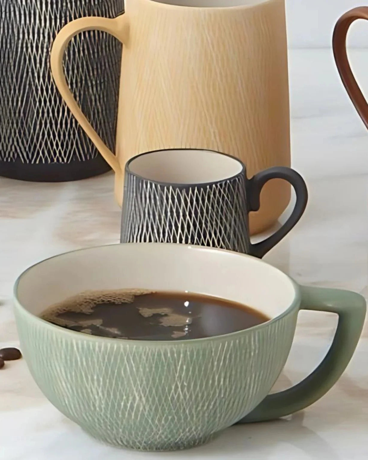 Crosshatch Latte Mug