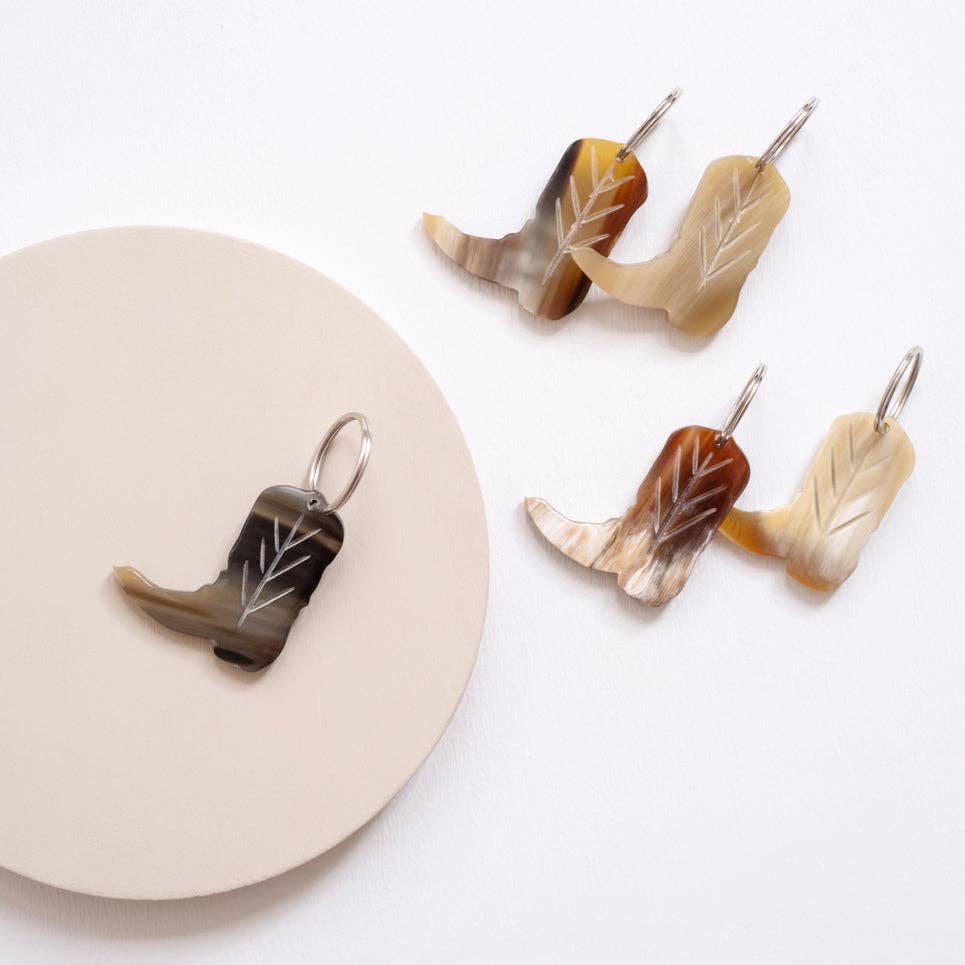 Horn Cowgirl Boot Key Ring
