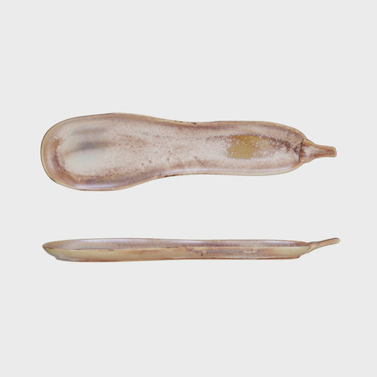 Stoneware Gourd Shaped Dish