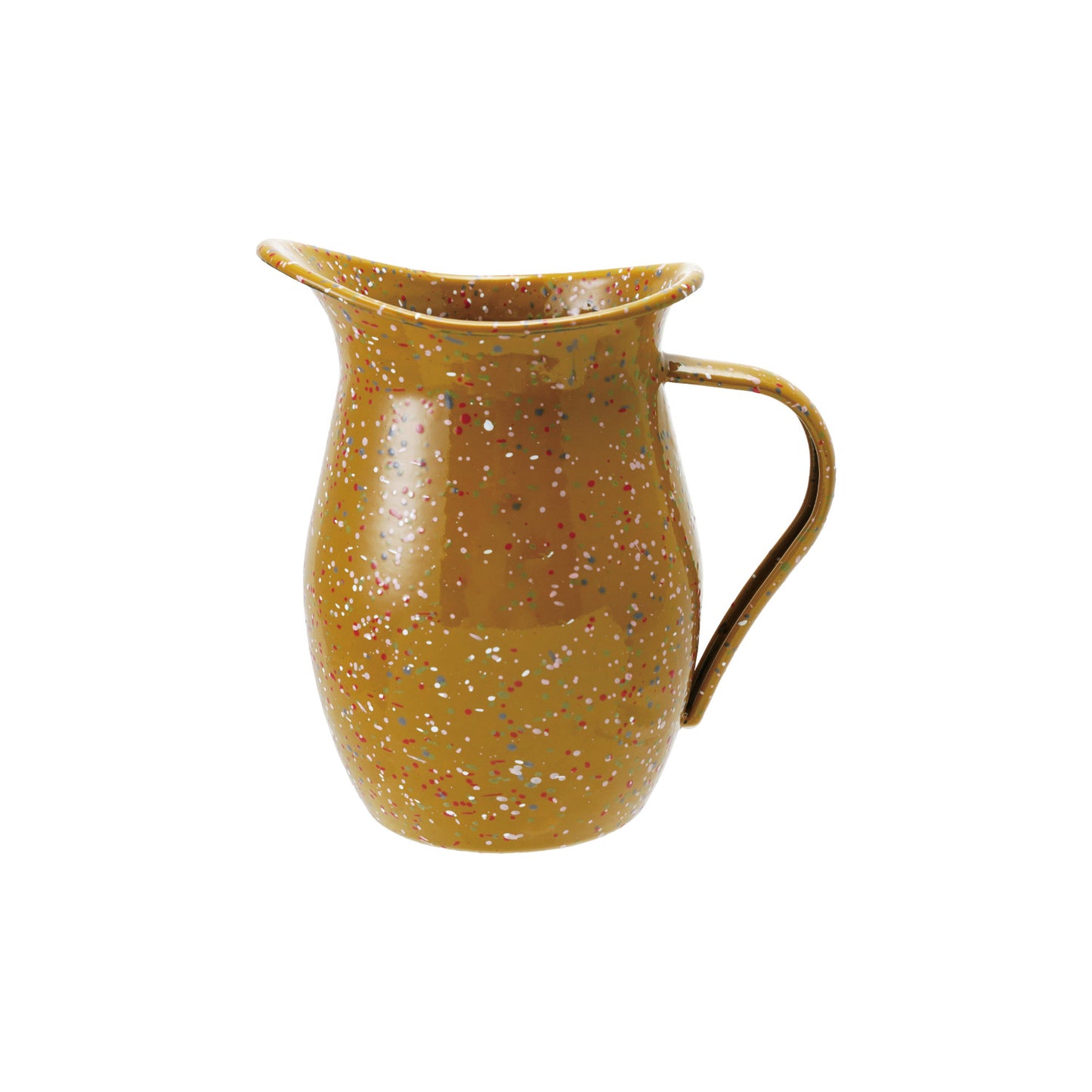 5" Round x 7-1/2"H 1-1/2 Quart Enameled Splatterware Pitcher