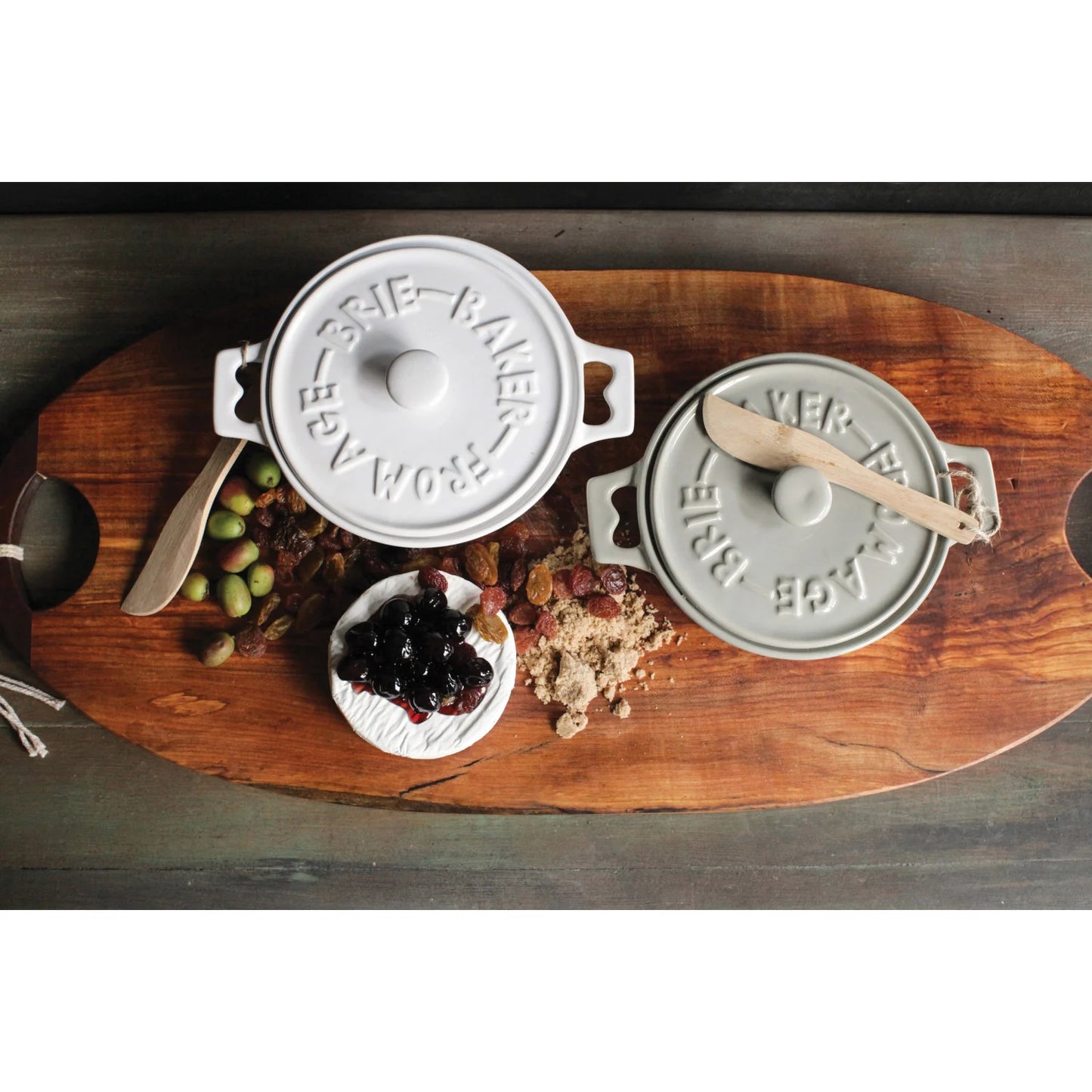 Brie Baker with Lid and Spreader, Set of 2