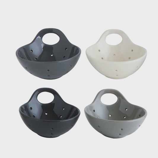 5" Round x 3"H Stoneware Berry Bowl, 4 Colors