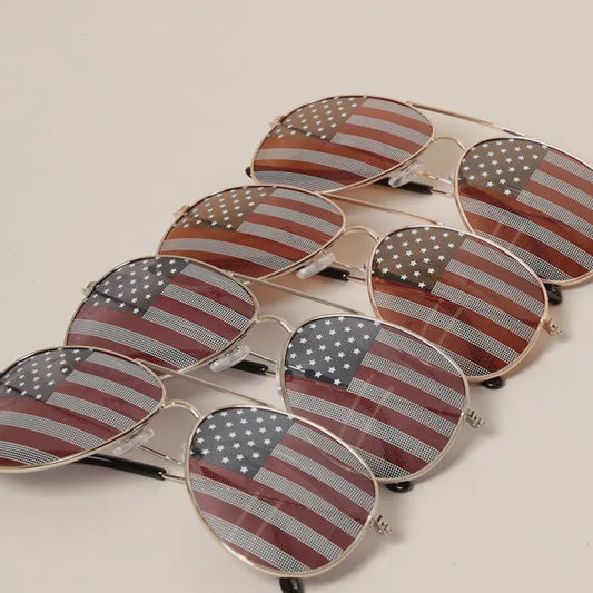 USA American Flags Aviator Sunglasses