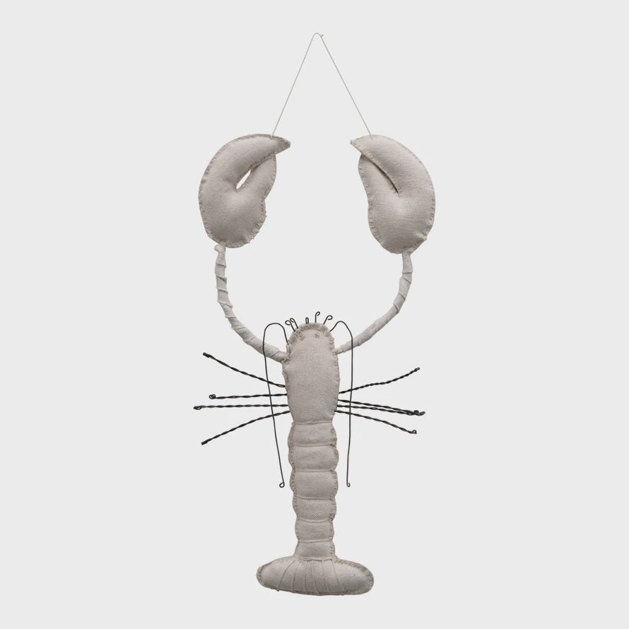 Handmade Recycled Canvas Hanging Lobster