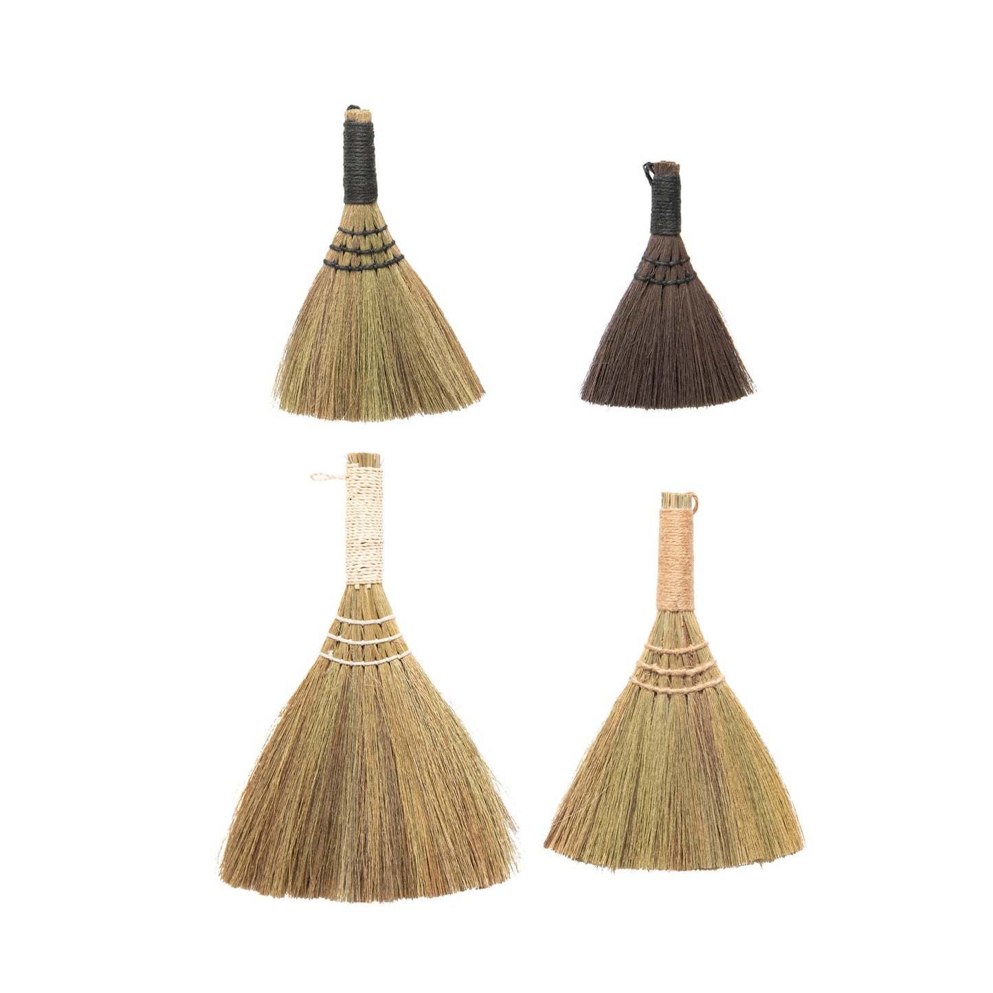 Whisk Brooms with Yarn Wrapped Handles