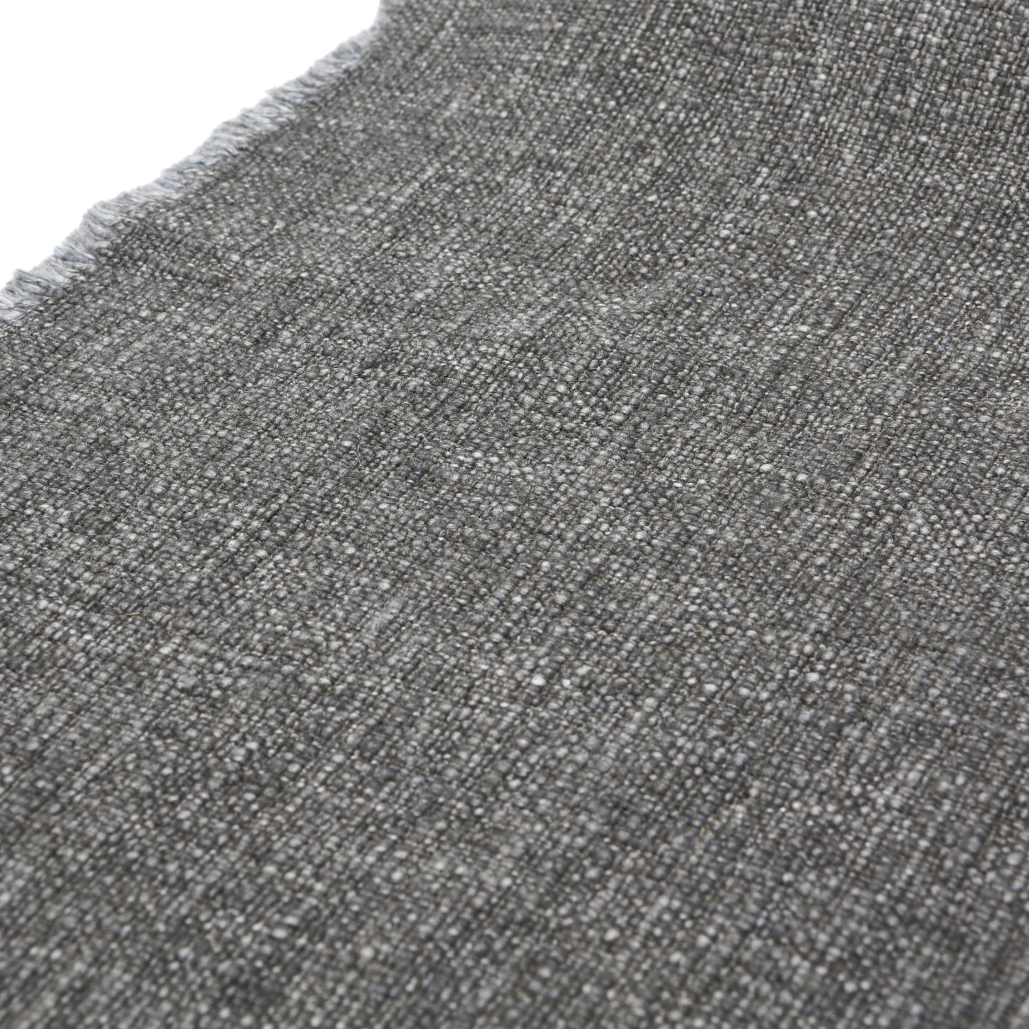 108"L x 14"W Linen Blend Table Runner w/ Frayed Edges, Charcoal Color