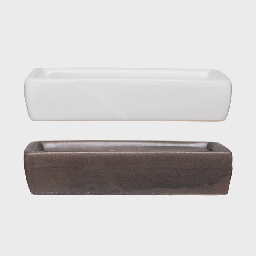 5"L Stoneware Soap Dish, 2 Styles
