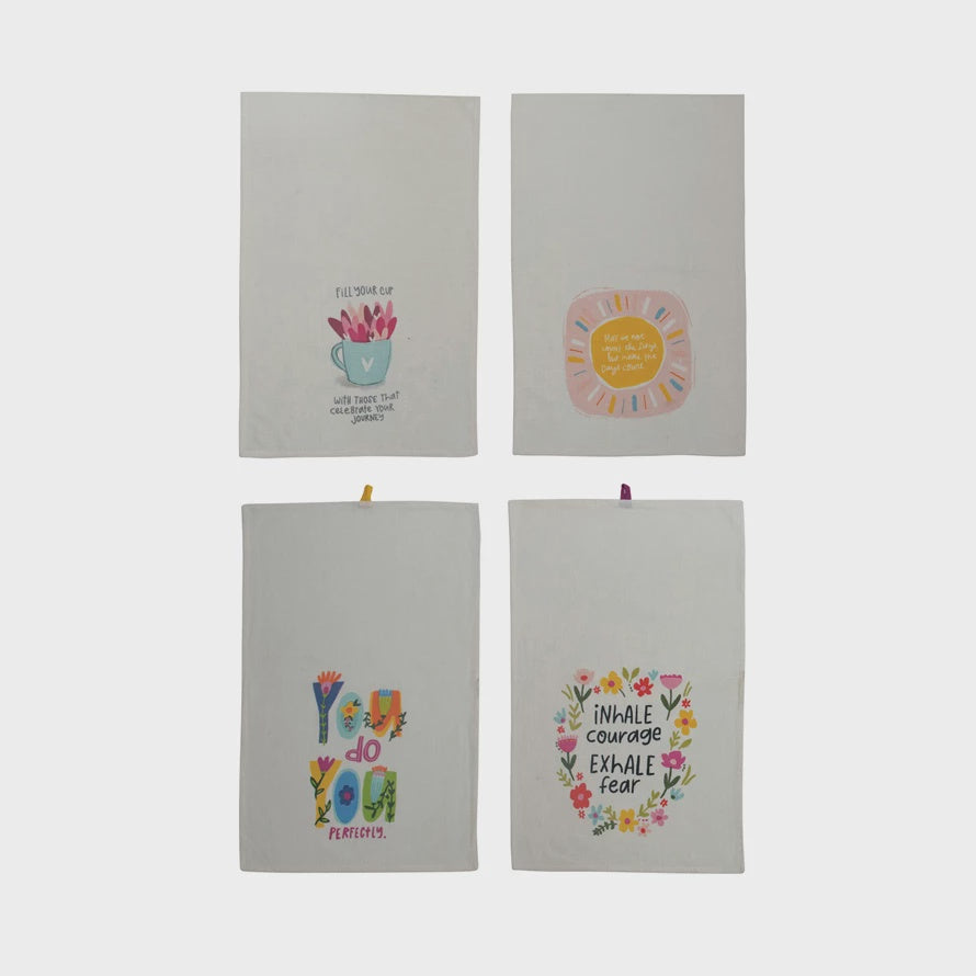 Cotton Slub Printed Tea Towel