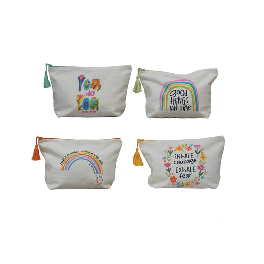 Cotton Canvas Zip Pouch