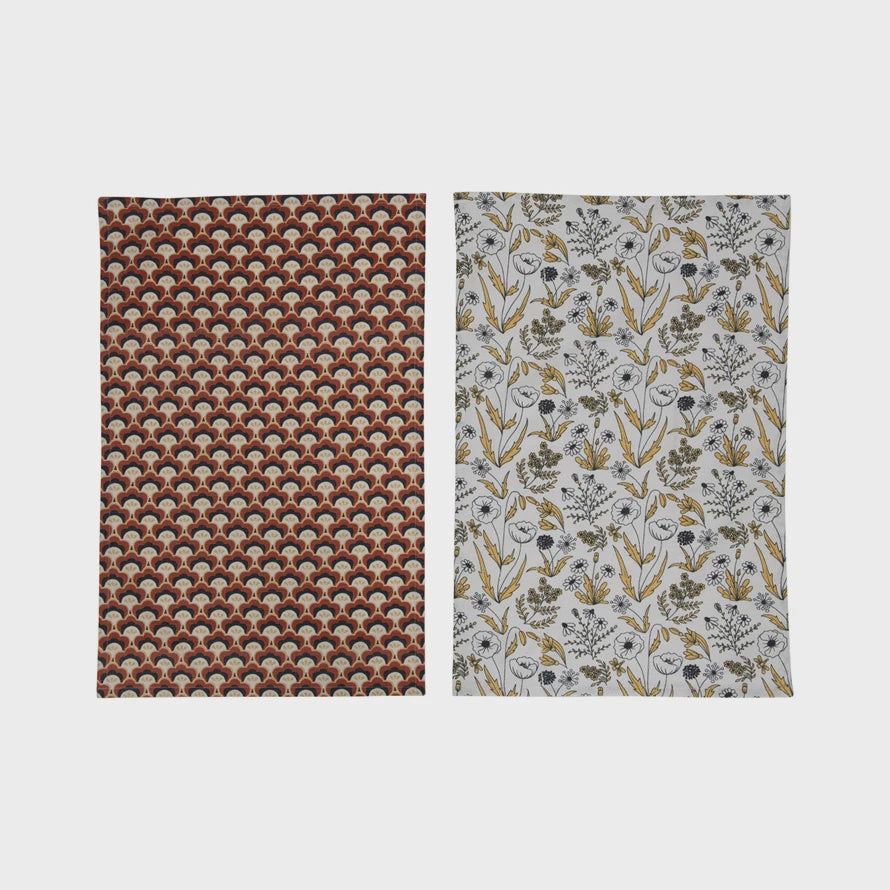 Cotton Tea Towels with Pattern