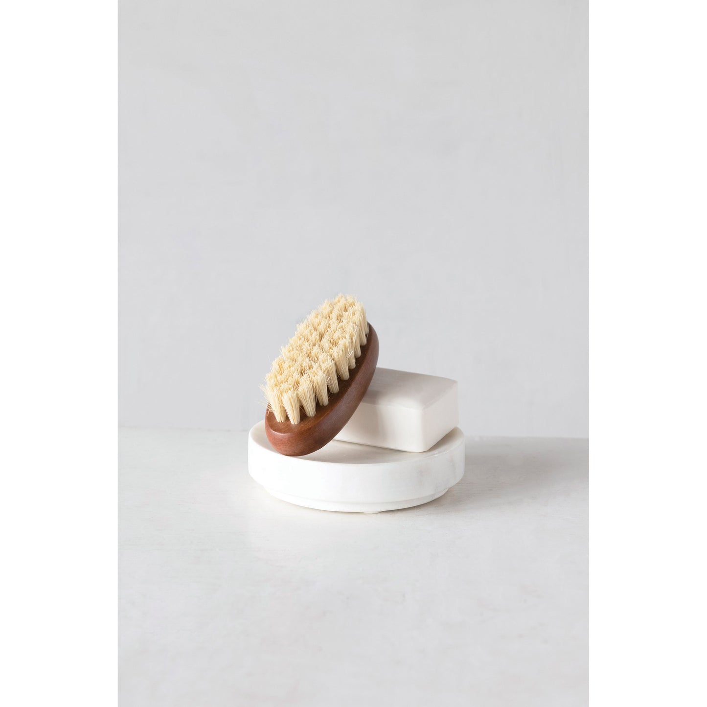 5" Round Marble Soap Dish, White