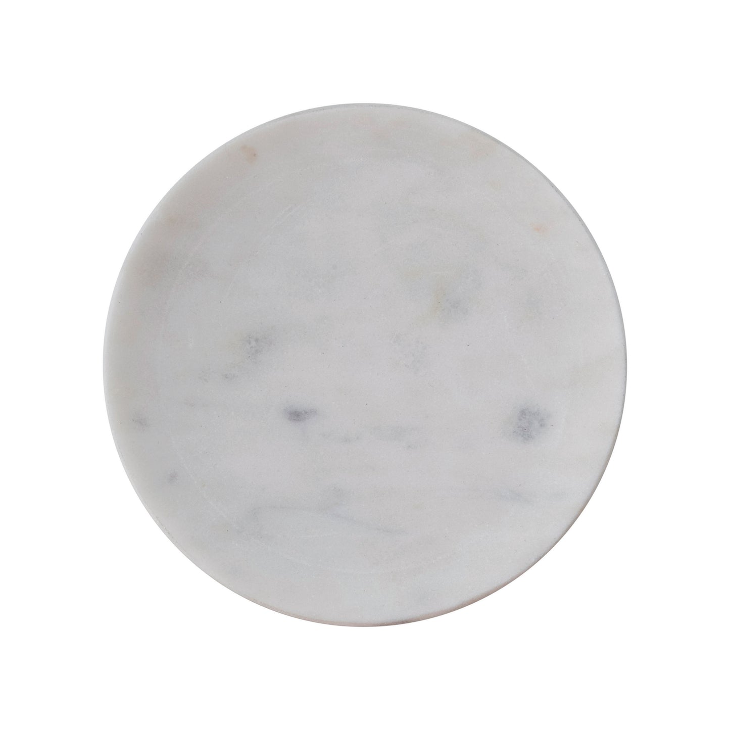 5" Round Marble Soap Dish, White