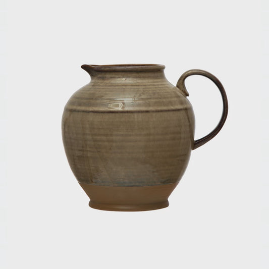 Quart Stoneware Pitcher, Beige