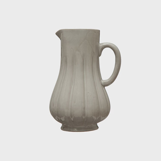 62 oz. Stoneware Fluted Pitcher, Reactive Glaze