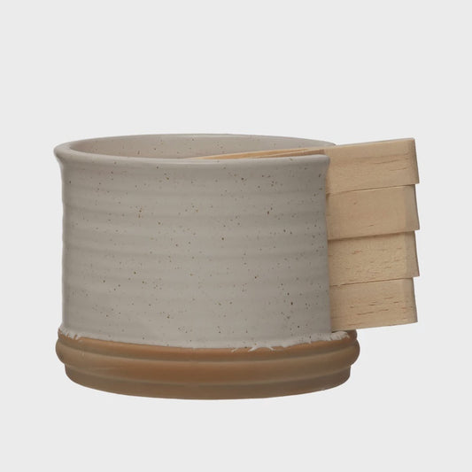 S/5 5"L Stoneware Snack Holder