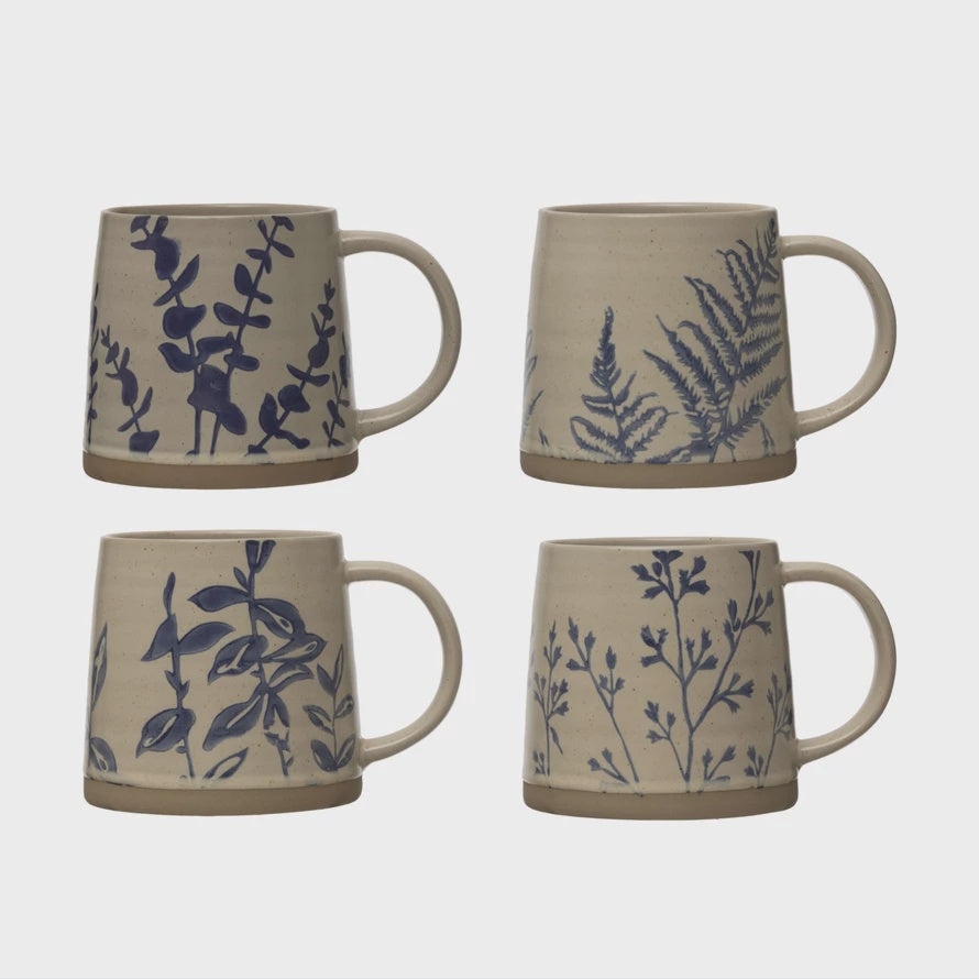 16 oz. Hand-Stamped Mug w/ Botanicals