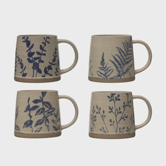 16 oz. Hand-Stamped Mug w/ Botanicals